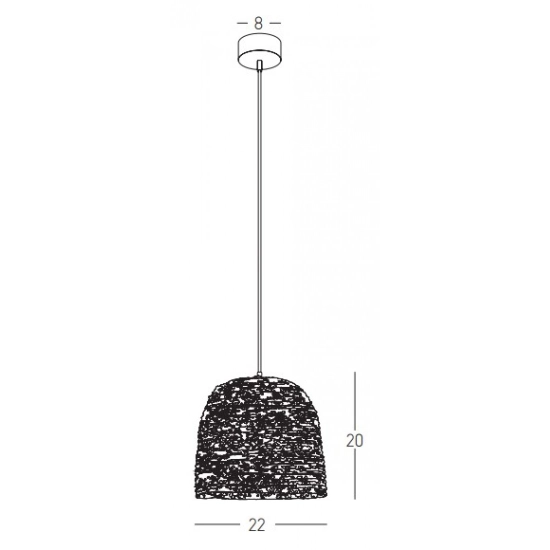 22166 PENDANT LAMP NATURAL BRAIDED WHEAT 1XE27 Zambelis Lights