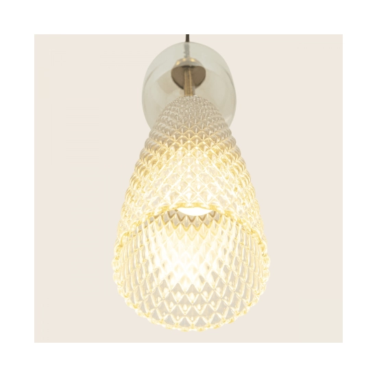 23008 PENDANT LIGHT E14 MAX 40W METAL-GLASS ANTIQUE BRASS Zambelis Lights