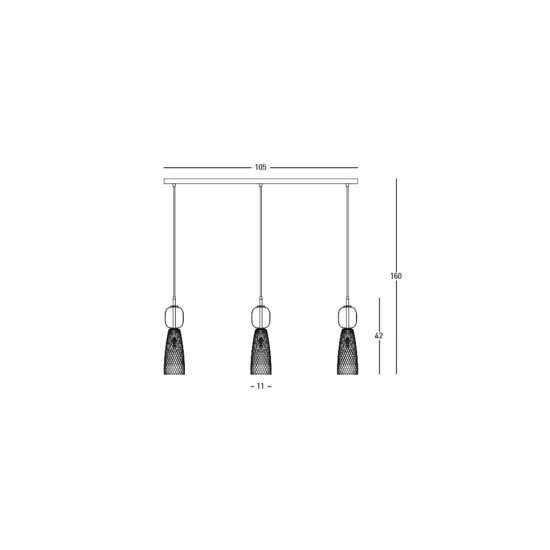 23009 LINE LIGHT 3XE14 MAX 40W GLASS ANTIQUE BRASS Zambelis Lights