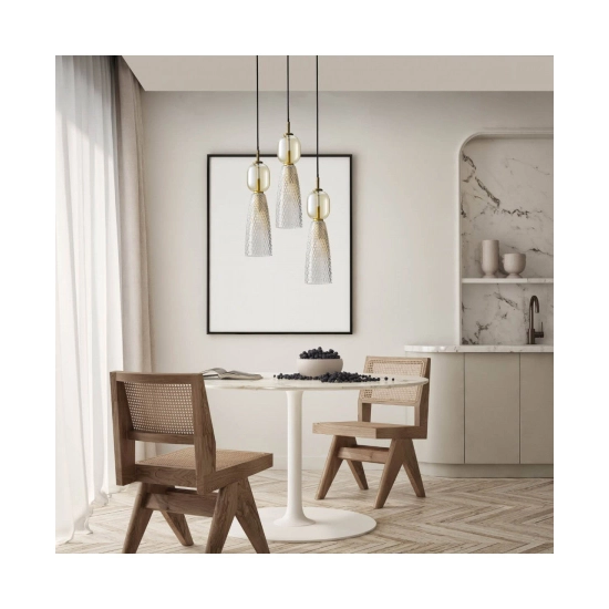 23010 PENDANT LIGHT 3XE14 MAX 40W GLASS ANTIQUE BRASS Zambelis Lights