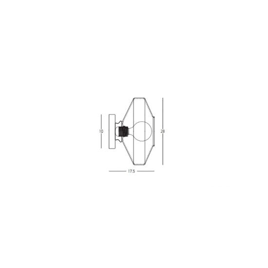 23011 CEILING/WALL LIGHT E27 MAX 40W METAL-GLASS ANODISED DARK GREY Zambelis Lights