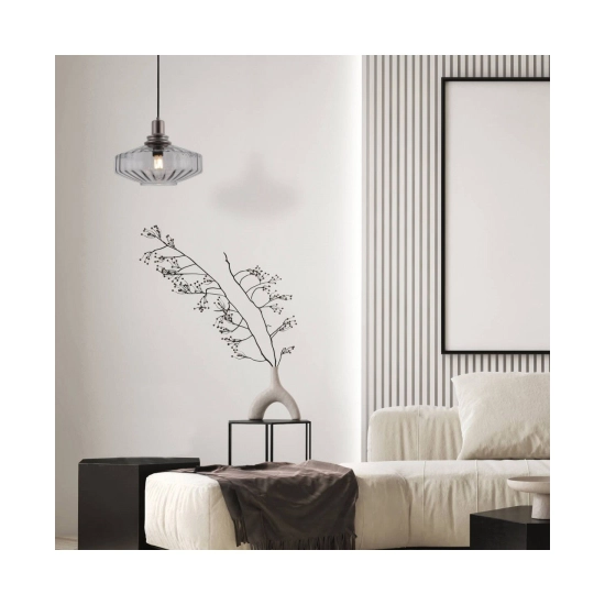 23012 PENDANT LIGHT E27 MAX 40W METAL-GLASS ANODISED DARK GREY Zambelis Lights