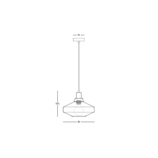 23012 PENDANT LIGHT E27 MAX 40W METAL-GLASS ANODISED DARK GREY Zambelis Lights