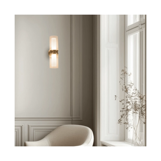 23016 SCONCE LIGHT LED 12W 3000K METAL - GLASS GOLD Zambelis Lights