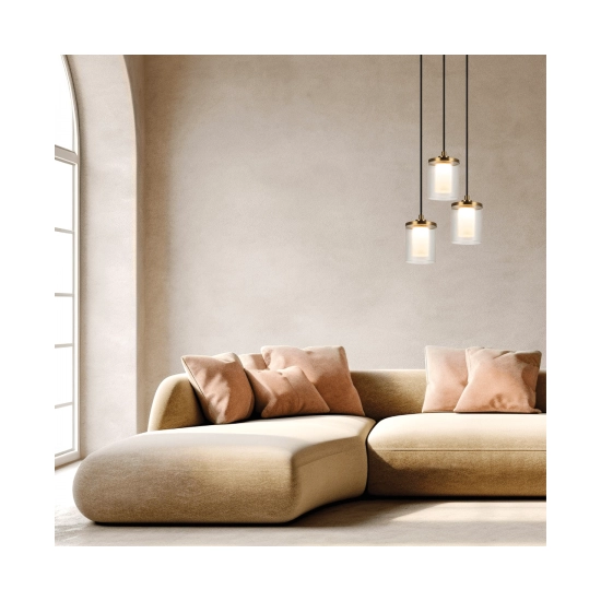 23021 PENDANT LED LIGHT 20W 3000K METAL-GLASS GOLD Zambelis Lights