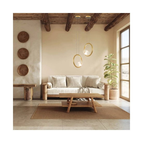 23028 PENDANT LED LIGHT 7W 3000K ALUMINIUM-GLASS GOLD Zambelis Lights