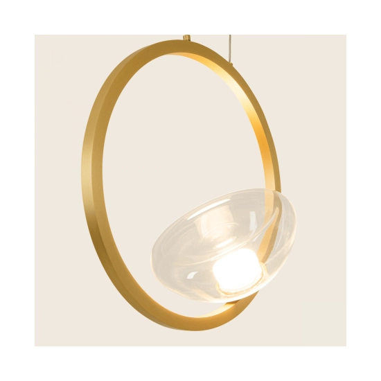 23028 PENDANT LED LIGHT 7W 3000K ALUMINIUM-GLASS GOLD Zambelis Lights