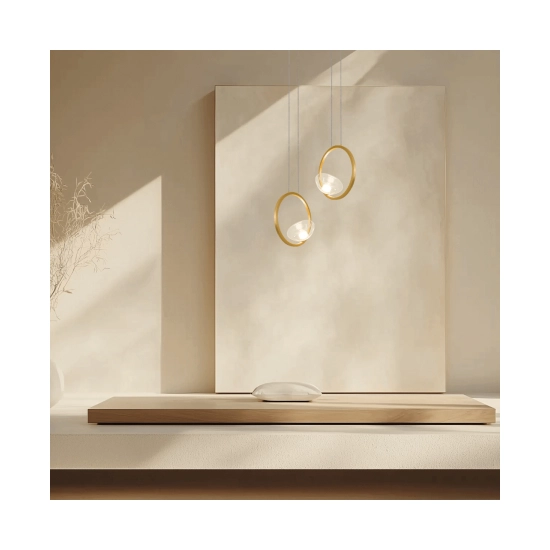 23028 PENDANT LED LIGHT 7W 3000K ALUMINIUM-GLASS GOLD Zambelis Lights
