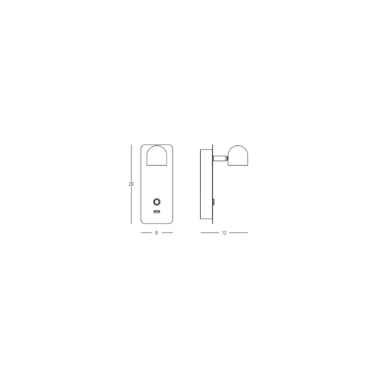 23038 HOTEL SCONCE LED LIGHT 2.5W 3000K METAL - ALUMINIUM BLACK - BRASS Zambelis Lights