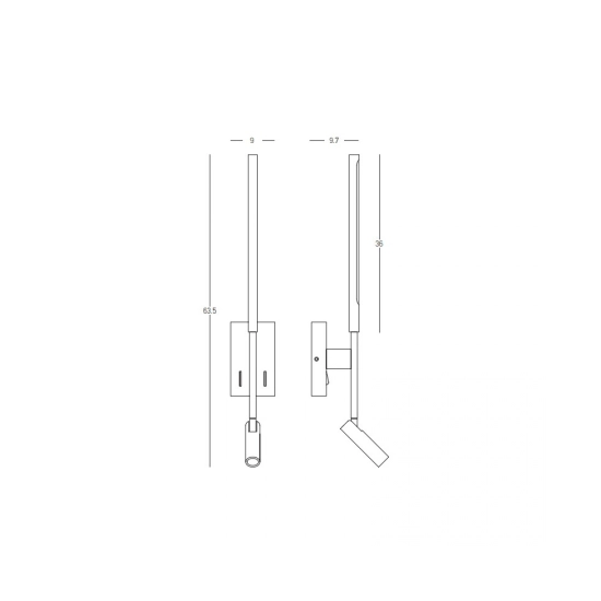 23039 HOTEL SCONCE LED LIGHT 2.5W+5W 3000K METAL - ALUMINIUM - ACRYLIC BLACK Zambelis Lights