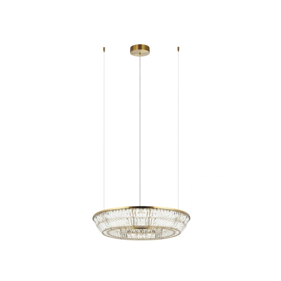 23048 PENDANT LED LIGHT 55W 3000K METAL-CRYSTAL ANTIQUE BRASS Zambelis Lights