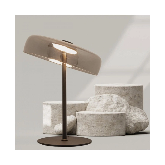 23054 TABLE LED LIGHT 15W METAL-GLASS BLACK FOR INTERIOR SPACES Zambelis Lights