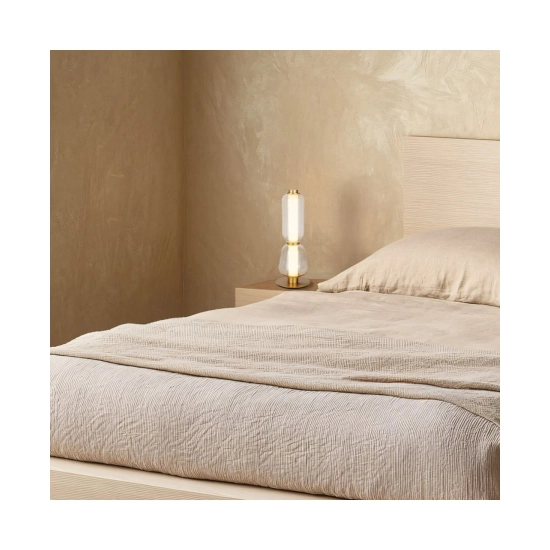 23060 TABLE LED LIGHT 7W 3000K GOLD MATT METALL - CHAMPAGNE GLASS Zambelis Lights