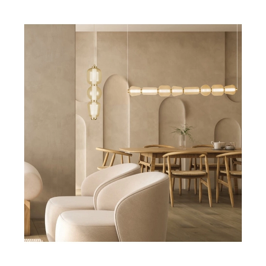 23062 PENDANT LED LIGHT 12W 3000K METAL-GLASS,GOLD-CHAMPAGNE Zambelis Lights