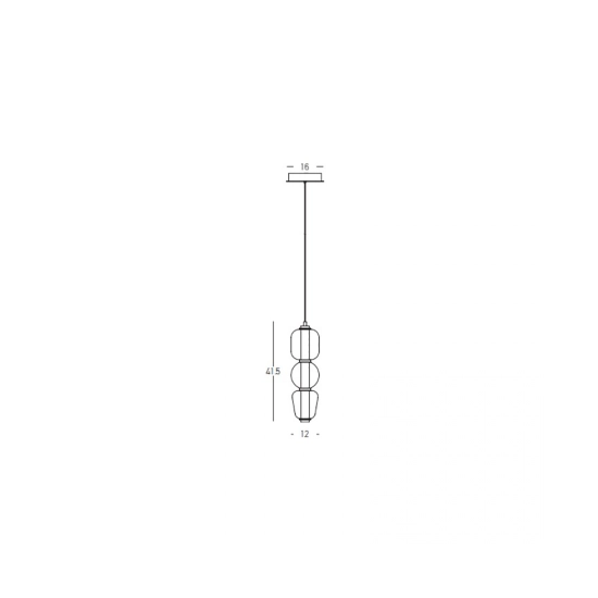 23062 PENDANT LED LIGHT 12W 3000K METAL-GLASS,GOLD-CHAMPAGNE Zambelis Lights