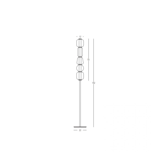 23063 FLOOR LED LIGHT 17W 3000K GOLD MATT METALL - CHAMPAGNE GLASS Zambelis Lights