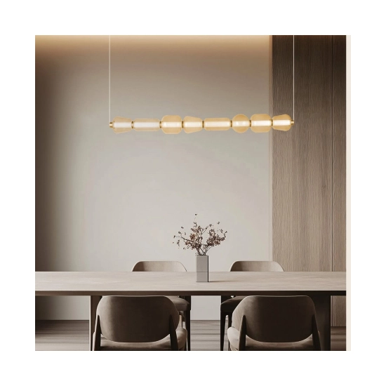 23065 PENDANT LED LIGHT 37W 3000K METAL-GLASS, GOLD-CHAMPAGNE Zambelis Lights