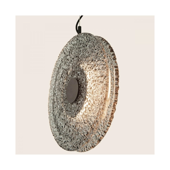 23072 PENDANT LED LIGHT 8W 3000K METAL-GLASS, BLACK-SMOKED GREY Zambelis Lights