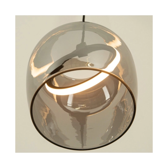 23078 PENDANT LED LIGHT 6W 3000K METAL-SILICON-GLASS,BLACK-SMOKED GREY Zambelis Lights