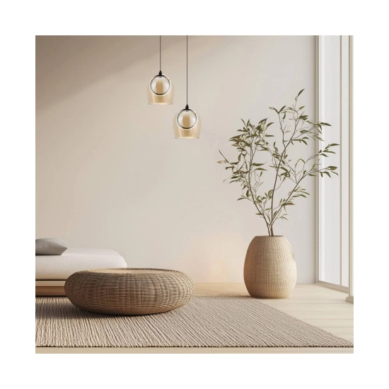 23079 PENDANT LED LIGHT 6W 3000K METAL-SILICON-GLASS,BLACK-CHAMPAGNE Zambelis Lights