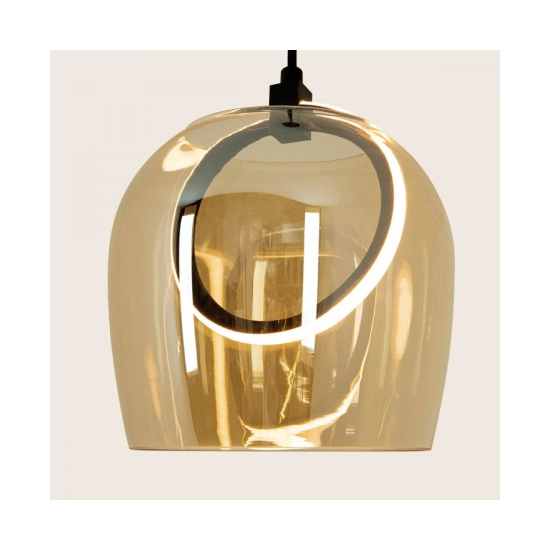 23079 PENDANT LED LIGHT 6W 3000K METAL-SILICON-GLASS,BLACK-CHAMPAGNE Zambelis Lights