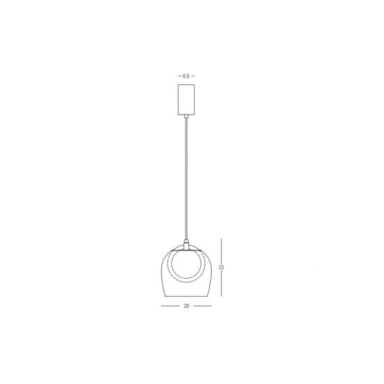 23080 PENDANT LED LIGHT 6W 3000K METAL-SILICON-GLASS,BLACK-CLEAR GLASS Zambelis Lights