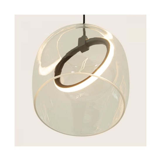 23080 PENDANT LED LIGHT 6W 3000K METAL-SILICON-GLASS,BLACK-CLEAR GLASS Zambelis Lights