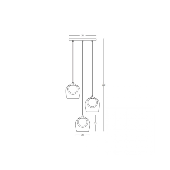 23081 PENDANT LED LIGHT 18W 3000K METAL-GLASS Zambelis Lights