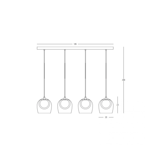 23082 LINE LED LIGHT 24W 3000K METAL-GLASS Zambelis Lights