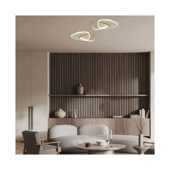 23093 CEILING LED LIGHT 36W 3000K METAL-ACRYLIC GOLD MATT Zambelis Lights