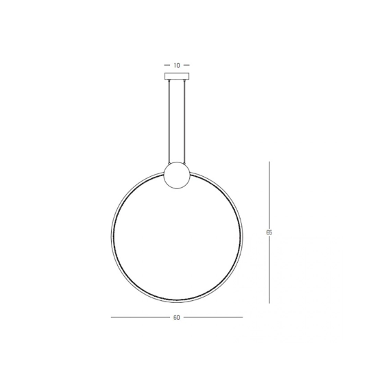 23094 PENDANT LED LIGHT 24W 3000K ALUMINIUM-SILICON,BLACK-GOLD RING Zambelis Lights
