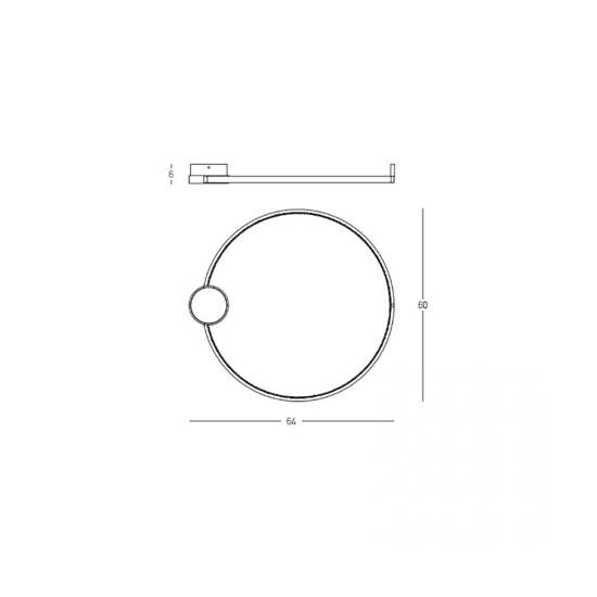 23096 CEILING LED LIGHT 24W 3000K ALUMINIUM-SILICON,BLACK-GOLD RING INDOOR DECORATIVE LIGTHS Zambelis Lights