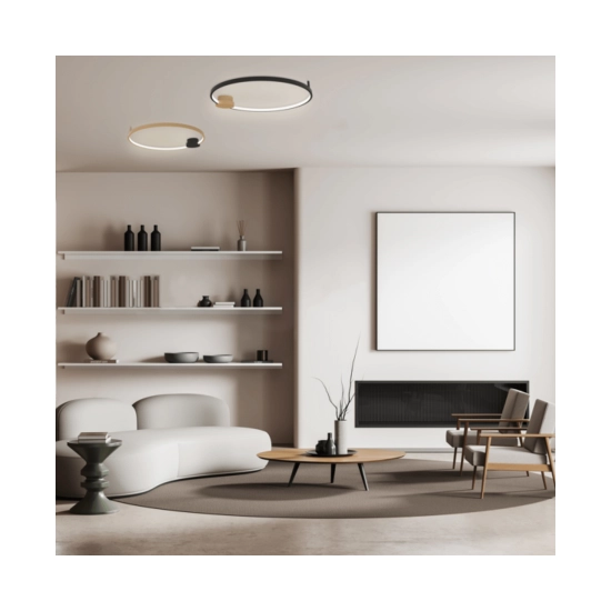 23099 CEILING LED LIGHT 32W 3000K ALUMINIUM-SILICON,GOLD-BLACK RING FOR INDOOR SPACES Zambelis Lights
