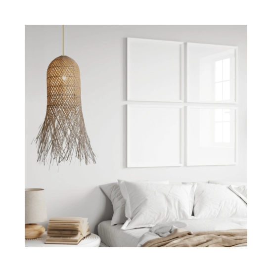 23196 PENDANT LAMP E27 MAX 20W RATTAN NATURALSHADE Zambelis Lights