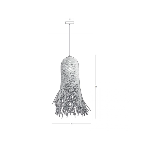 23196 PENDANT LAMP E27 MAX 20W RATTAN NATURALSHADE Zambelis Lights