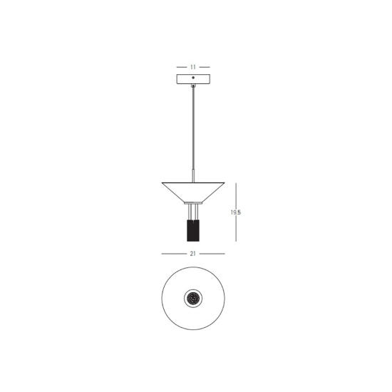 23198 PENDANT LED LIGHT 10W 3000K ALUMINIUM BLACK Zambelis Lights
