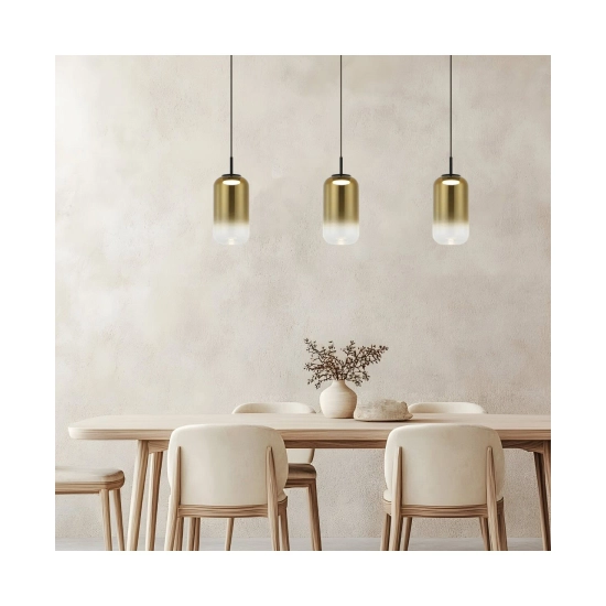 23232 LINE LED LIGHT 3X12W 3000K GLASS BLACK-GOLD Zambelis Lights