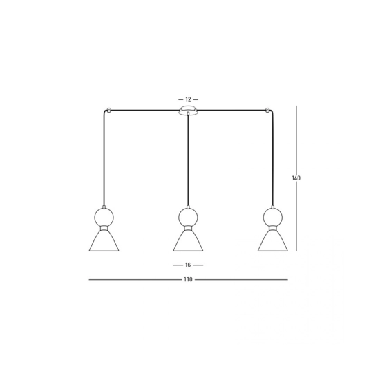 23247 PENDANT LIGHTS 3XE14 MAX 15W BLACK MARBLE - BRASS FOR INTERIOR USE Zambelis Lights