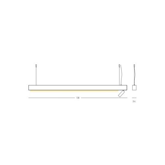 23254 PENDANT LED LIGHT 7W + 32W 3000K BLACK Zambelis Lights