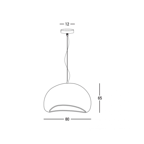 23342 PENDANT LAMP E27 MAX 15W FIBERGLASS D:80 CM Zambelis Lights