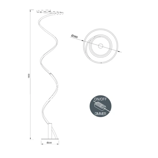 Lampa podłogowa ściemnialna Mantra Helix 6101MA - zdjęcie dodatkowe 2