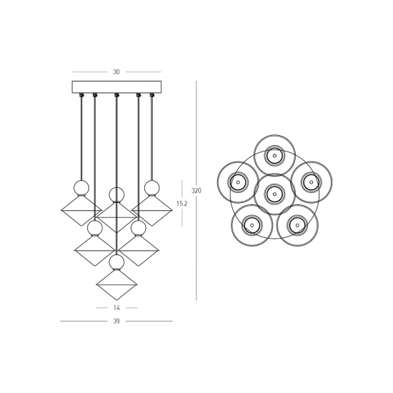 Lampa wisząca LED 25102 40W 3000K Zambelis Lights - zdjęcie 3