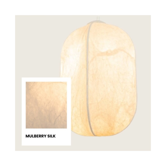 25170 PENDANT LIGHT 1xE27 MAX 15W MULBERRY SILK - METAL WHITE Zambelis Lights