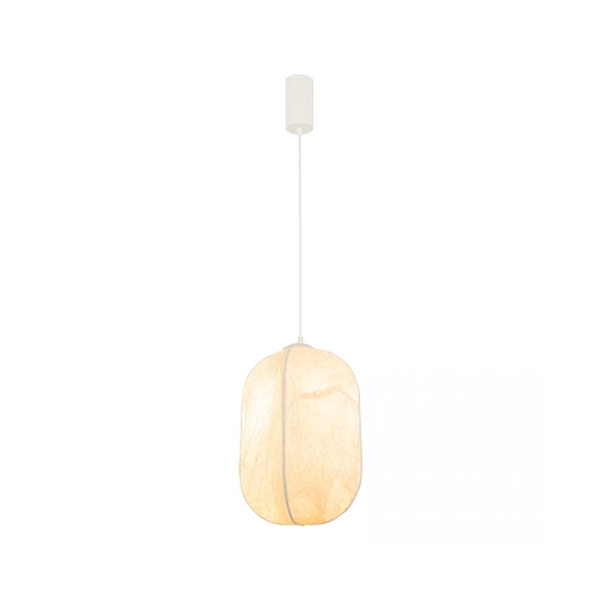 25170 PENDANT LIGHT 1xE27 MAX 15W MULBERRY SILK - METAL WHITE Zambelis Lights