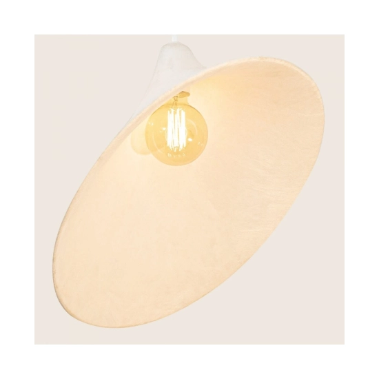 25173 PENDANT LIGHT 1xE27 MAX 15W MULBERRY SILK - METAL WHITE Zambelis Lights