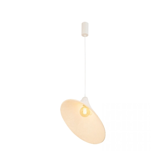 25173 PENDANT LIGHT 1xE27 MAX 15W MULBERRY SILK - METAL WHITE Zambelis Lights
