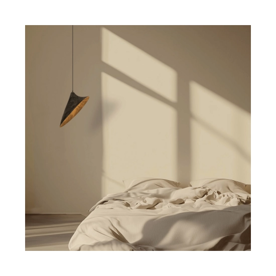 25174 PENDANT LIGHT 1xE27 MAX 15W MULBERRY SILK - METAL BLACK Zambelis Lights