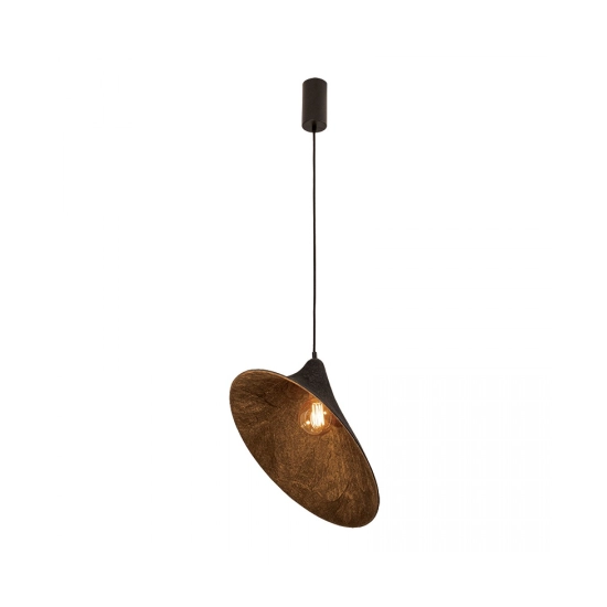 25174 PENDANT LIGHT 1xE27 MAX 15W MULBERRY SILK - METAL BLACK Zambelis Lights