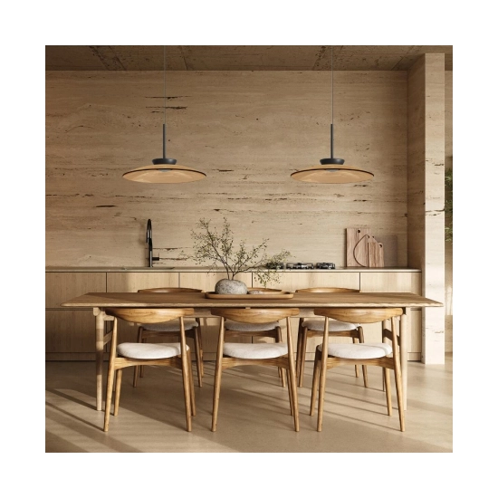 25274 PENDANT LED LIGHT 31W 2700K-3000K TRIAC BLACK MATT - TAWNY GLASS Zambelis Lights