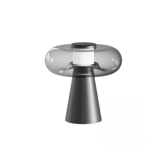 25277 TABLE LED LIGHT 18W 3000K BLACK MATT, TOUCH DIM - SMOKED GLASS Zambelis Lights